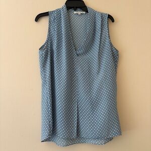 Rose & Olive Blue Patterned Sleeveless Blouse